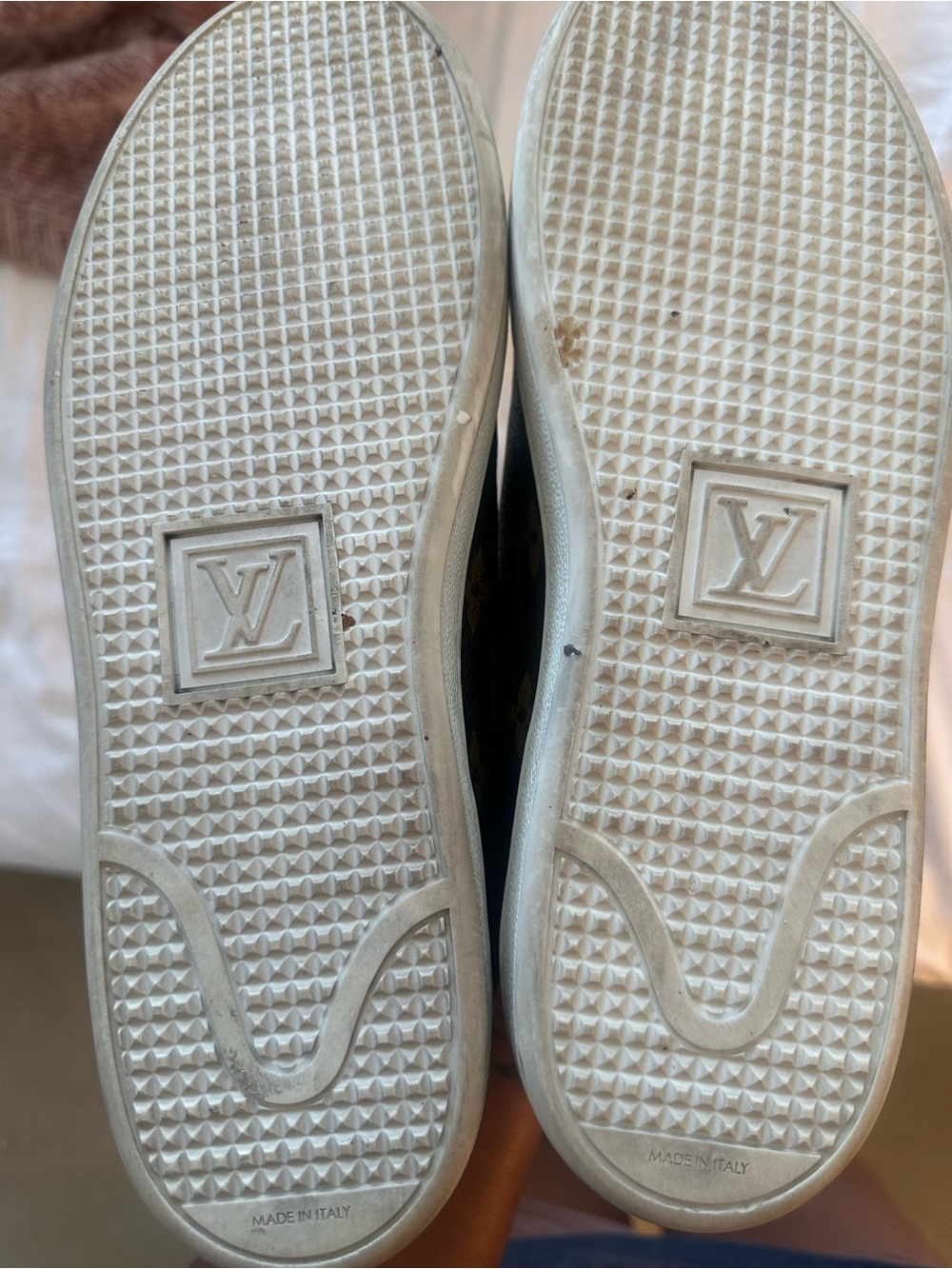 Louis Vuitton Brown Monogram Leather Low-Top Sneakers - Picture 4 of 9